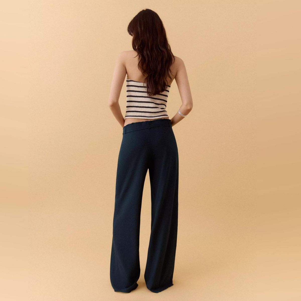 MANGO TEEN - Pantalón Lino Lazo Mujer Mango Teen