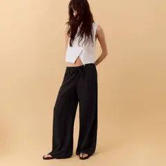 MANGO TEEN - Pantalón Recto Lino Mujer