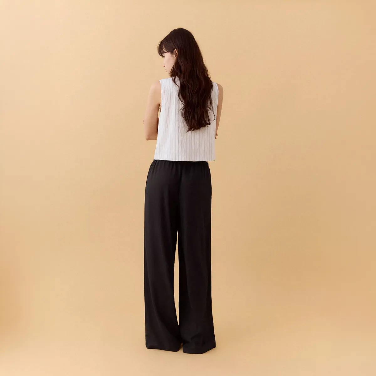 MANGO TEEN - Pantalón Recto Lino Mujer Mango Teen
