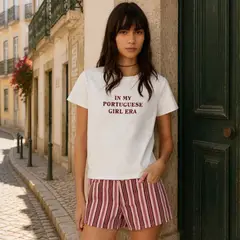 MANGO TEEN - Polera Texto Estampado Mujer