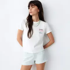 MANGO TEEN - Polera De Algodón Estampada Mujer