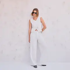 MANGO TEEN - Vest Cruzado Rayas Cierre Lazo Mujer Mango
