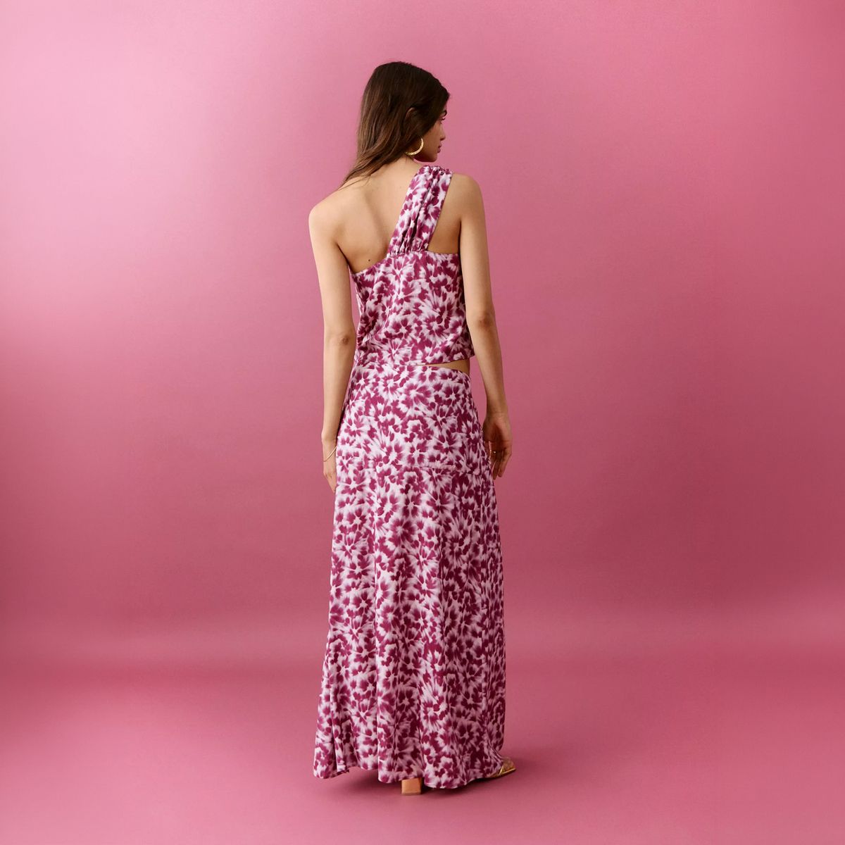 MANGO TEEN - Falda Estampada Cintura Fruncida Mujer Mango Teen