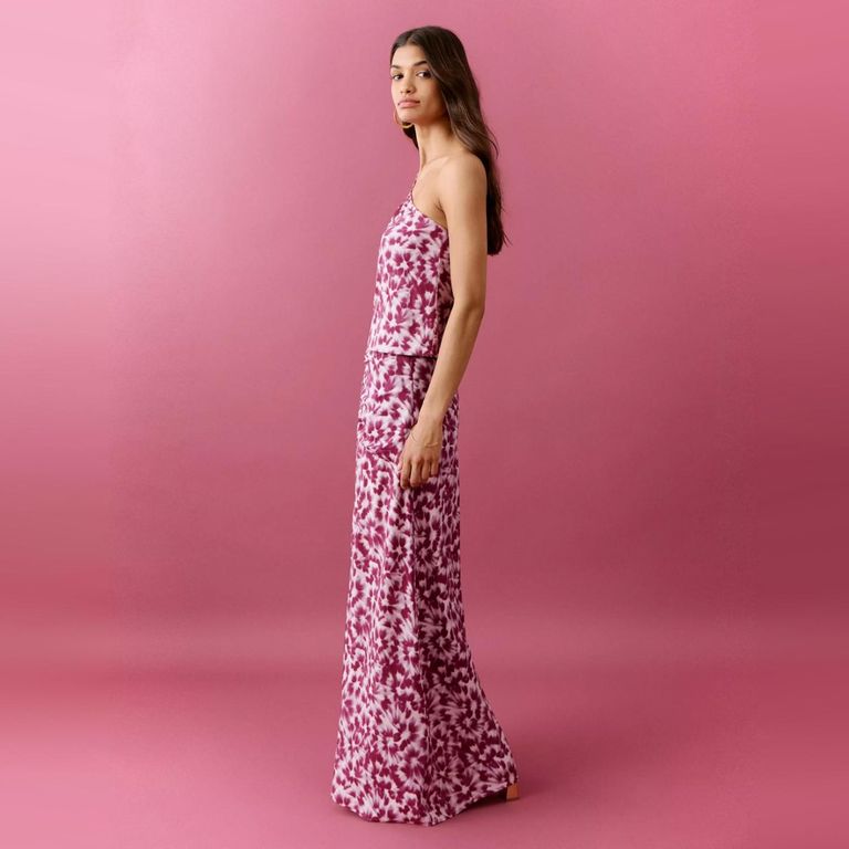 Falda Estampada Cintura Fruncida Mujer