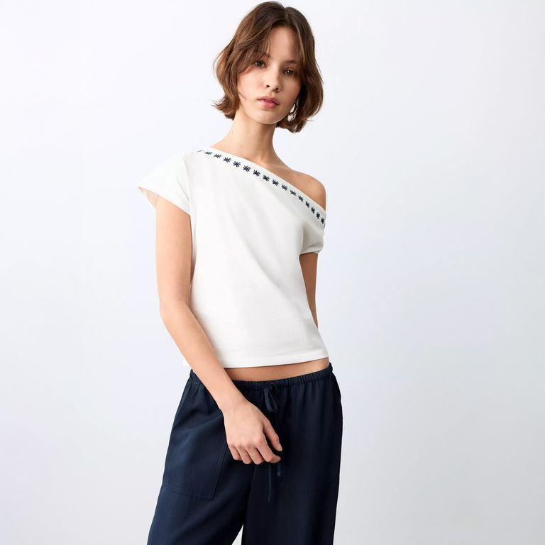 Polera Crop Asimétrico Mujer