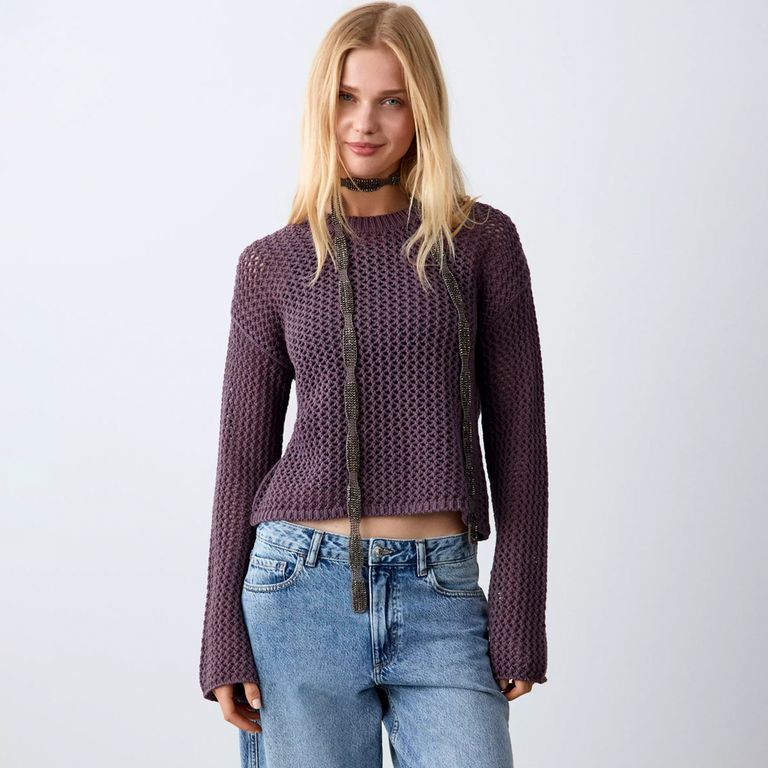 Sweater Punto Calado Mujer