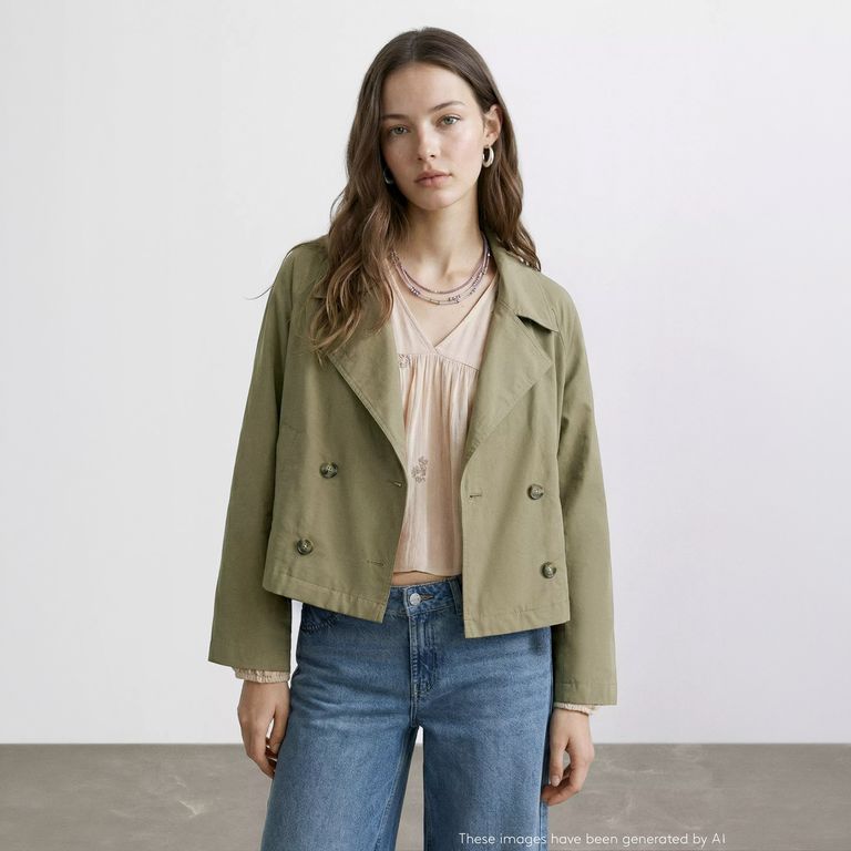 Trench Crop Solapas Mujer