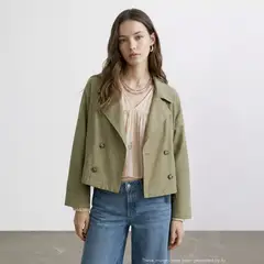 MANGO TEEN - Trench Crop Solapas Mujer