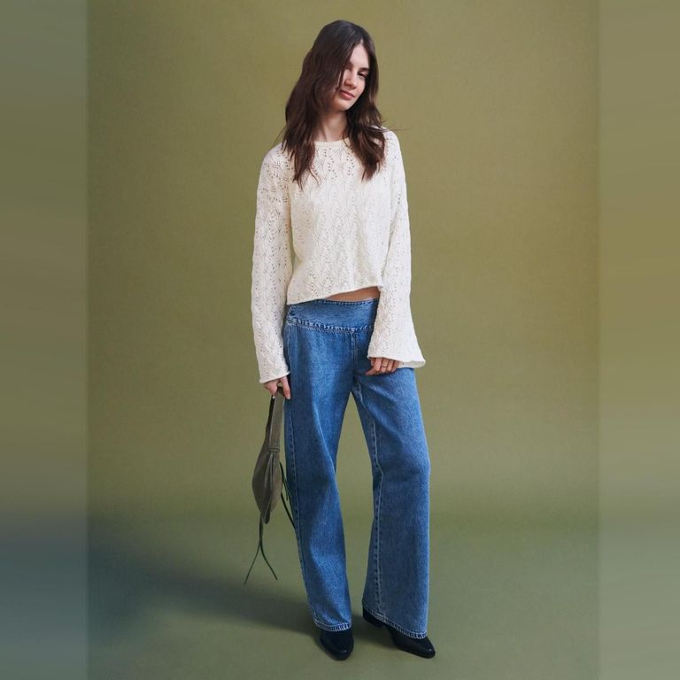 Jeans Low Waist Wide Leg Mujer