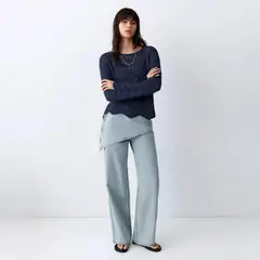 MANGO TEEN - Jean Wide Leg Pañuelo Extraíble Mujer