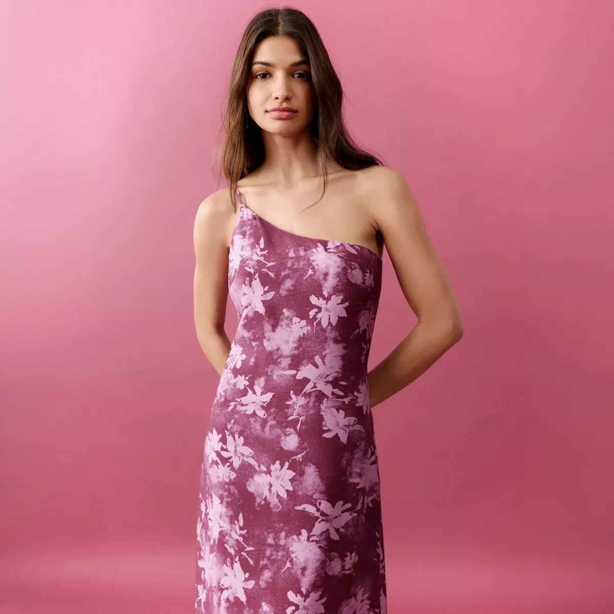MANGO TEEN - Vestido Asimétrico Flores Mujer Mango Teen