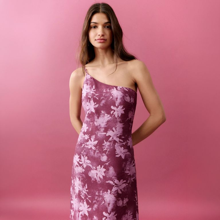 Vestido Asimétrico Flores Mujer