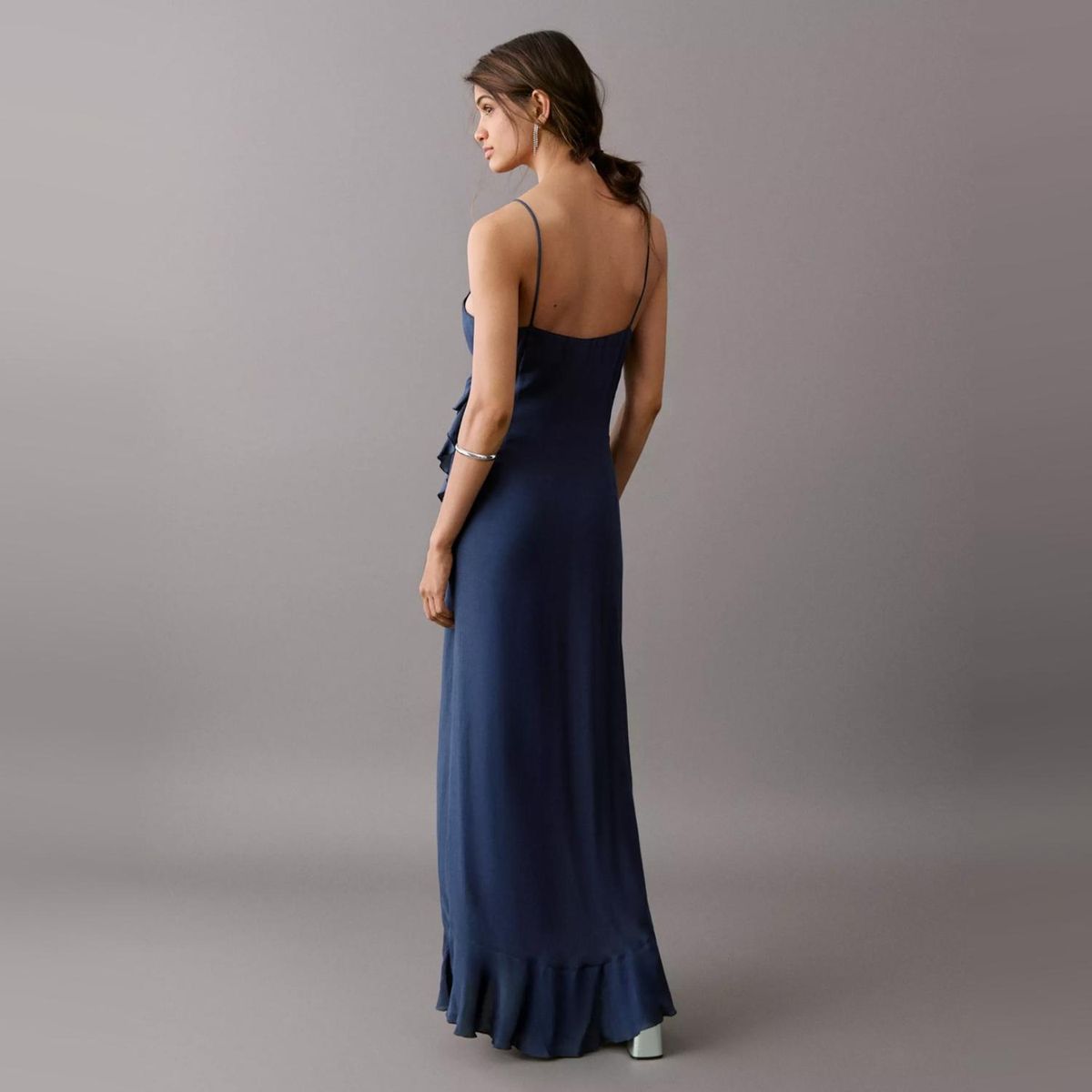 MANGO TEEN - Vestido Fluido Volantes Mujer Mango Teen