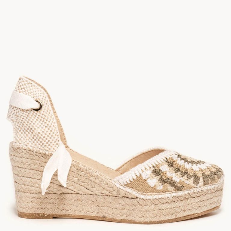 Alpargata Mujer Blanco Bordados