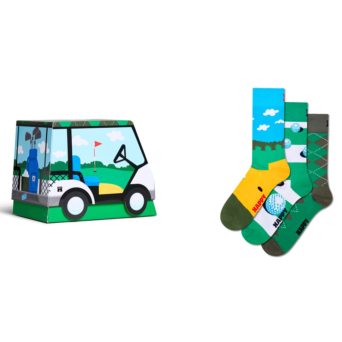 HAPPY SOCKS - Pack 3 Calcetines Golf Hombre Happy Socks