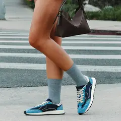 LEJAN - Zapatilla Urbana Mujer Barefoot Azul Retro