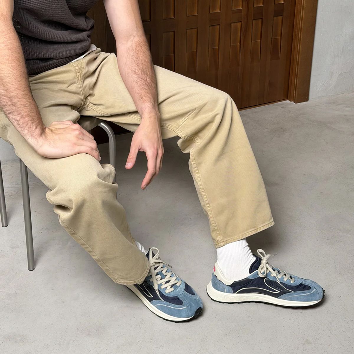 LEJAN - Zapatilla Urbana Hombre Barefoot Azul Lejan Retro