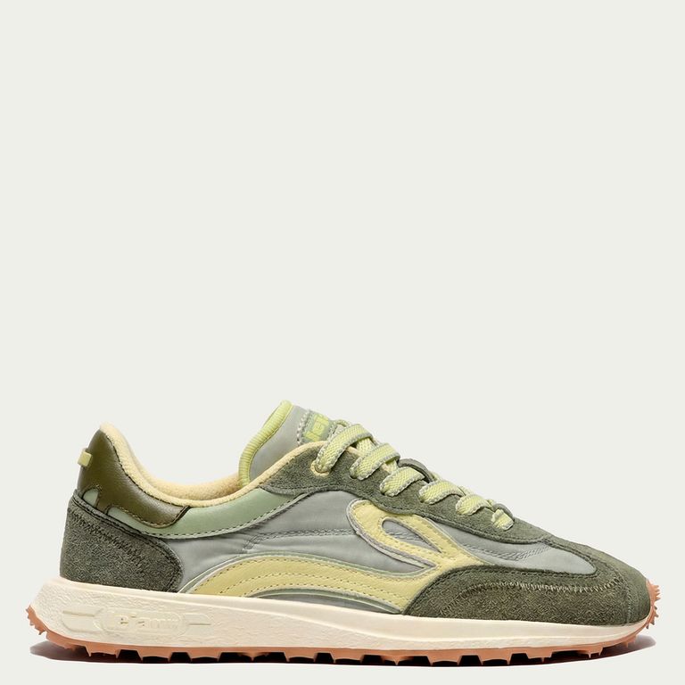 Zapatilla Urbana Mujer Barefoot Verde Retro
