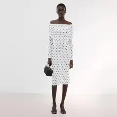 MANGO - Vestido Lunares Palabra De Honor Mujer