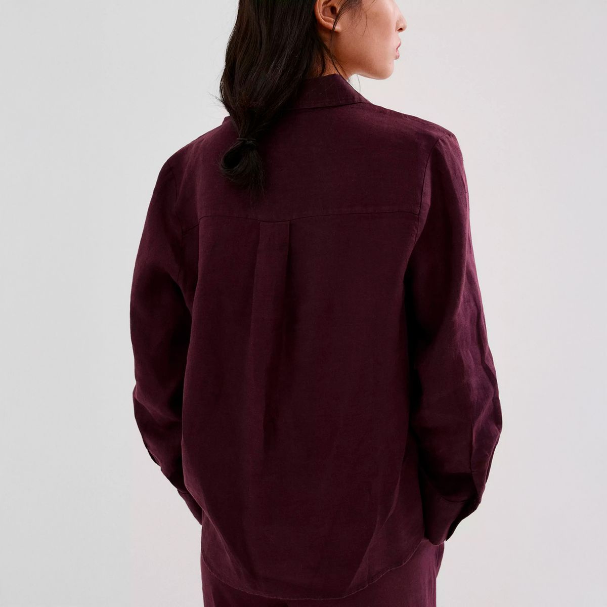 MANGO - Camisa Lino Bolsillo Mujer Mango