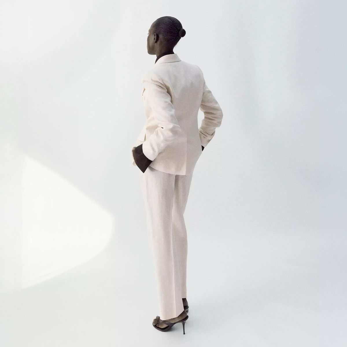 MANGO - Pantalón Traje Lino Mujer Mango
