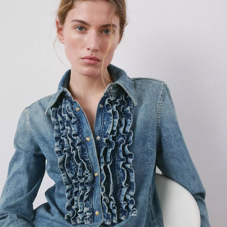 Camisa Vaquera Volantes Mujer