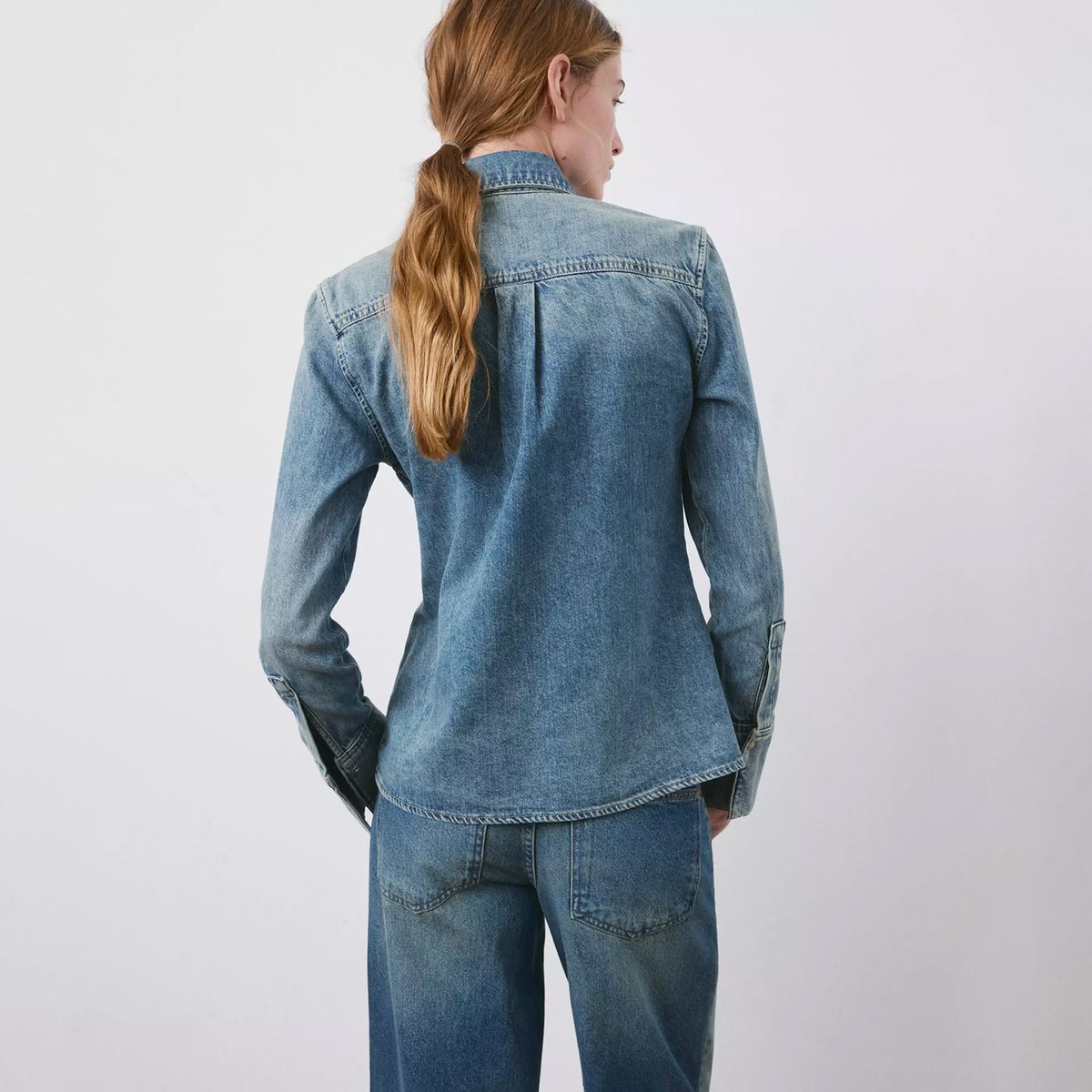 MANGO - Camisa Vaquera Volantes Mujer Mango