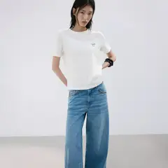 MANGO - Polera Estampada Manga Corta Mujer