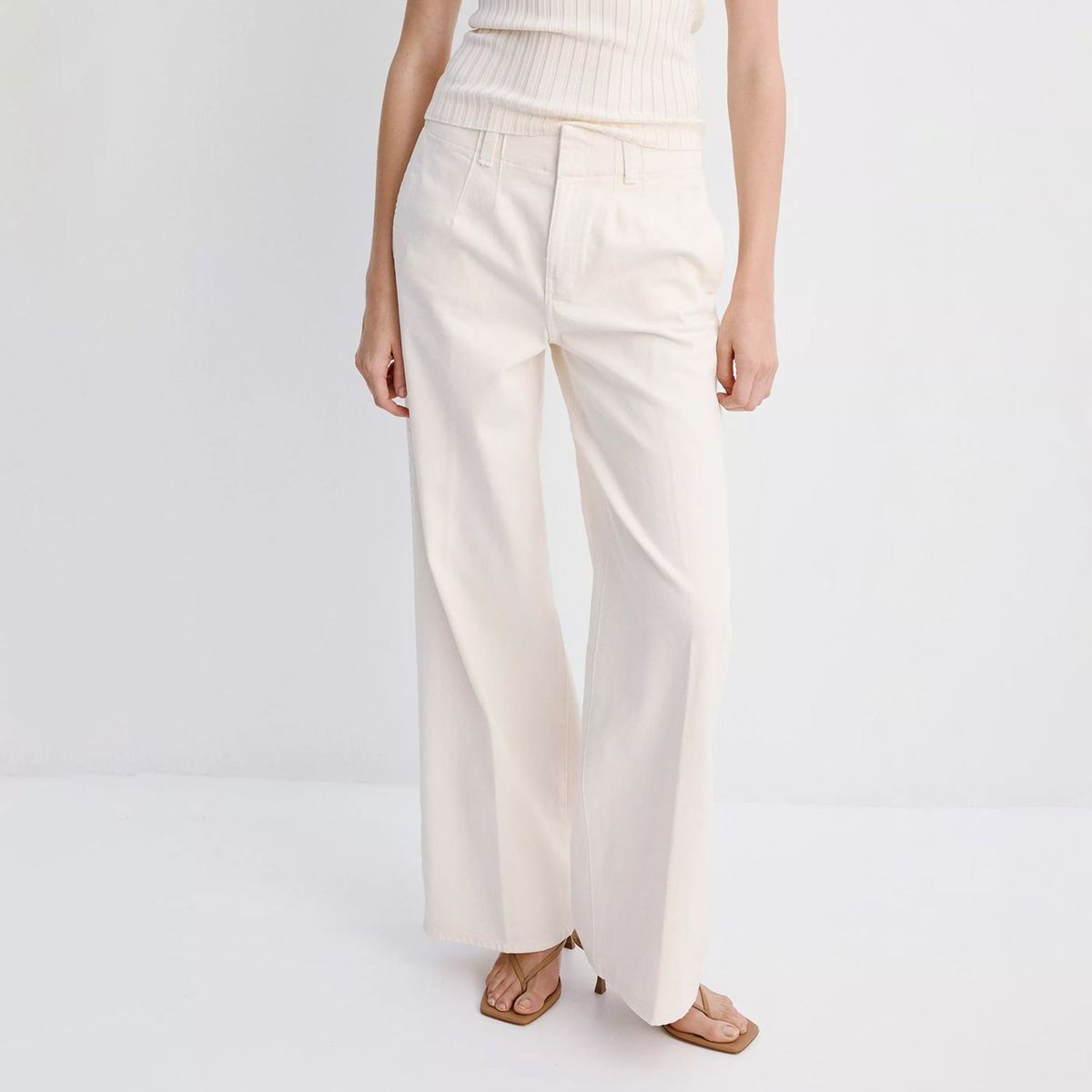 MANGO - Jeans Wide Leg Tiro Medio Mujer Mango