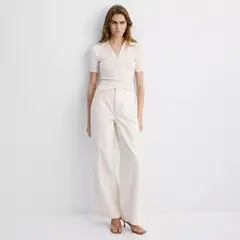 MANGO - Jeans Wide Leg Tiro Medio Mujer