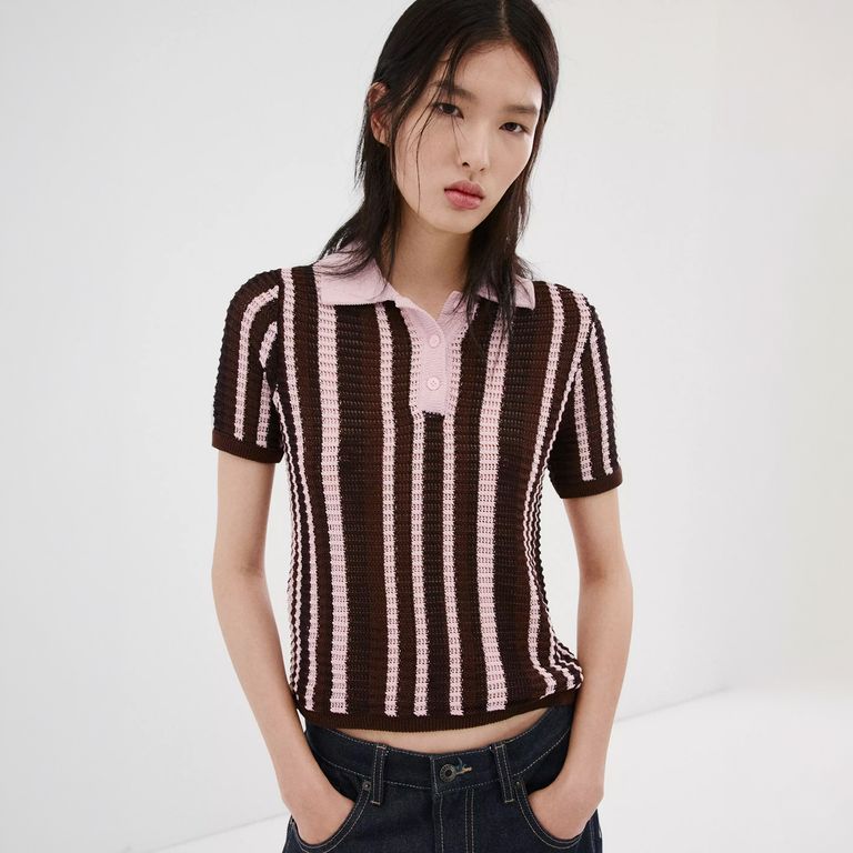 Sweater Punto Cuello Polo Mujer