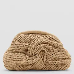 MANGO - Bolso De Mano Fibra Natural Mujer