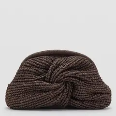 MANGO - Bolso De Mano Fibra Natural Mujer
