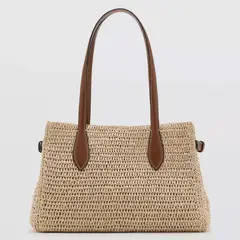 MANGO - Bolso City Fibra Natural Mujer