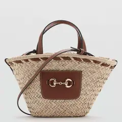 MANGO - Capazo Pequeño Fibra Natural Mujer