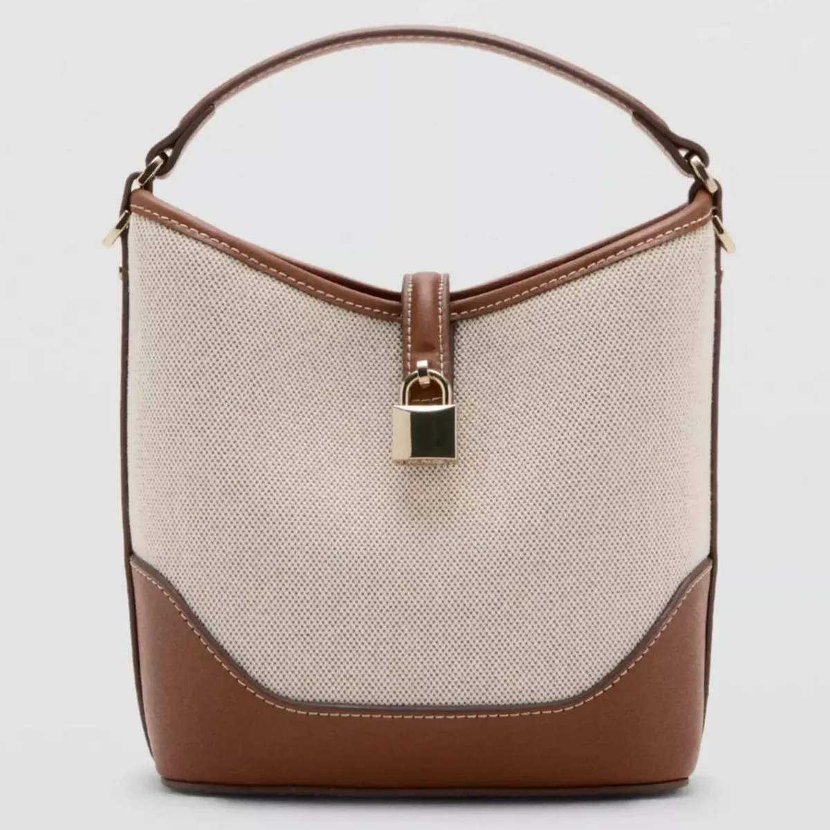 MANGO - Bolso Bucket Textura Mujer Mango