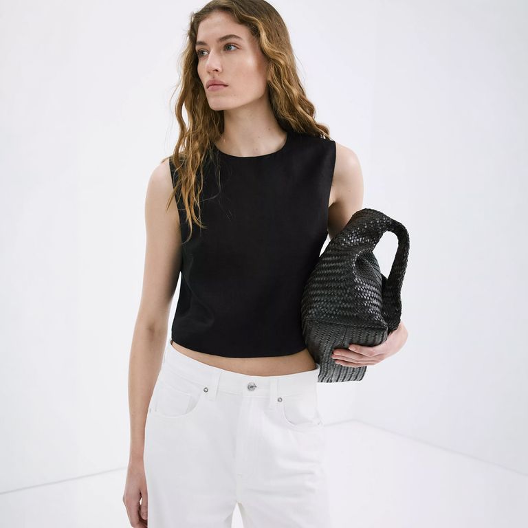 Top Crop 100% Lino Mujer