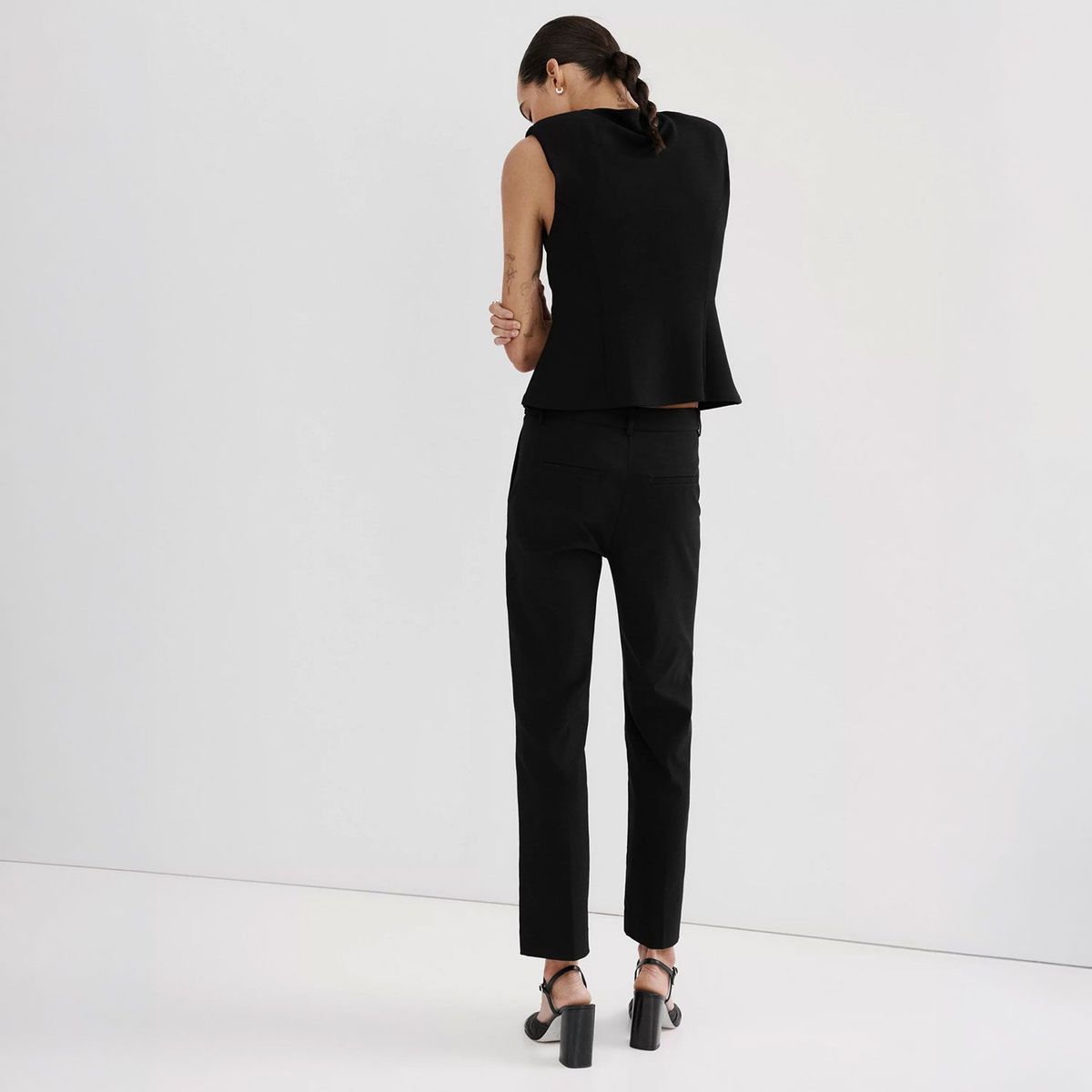 MANGO - Polera Peplum Hombreras Mujer Mango