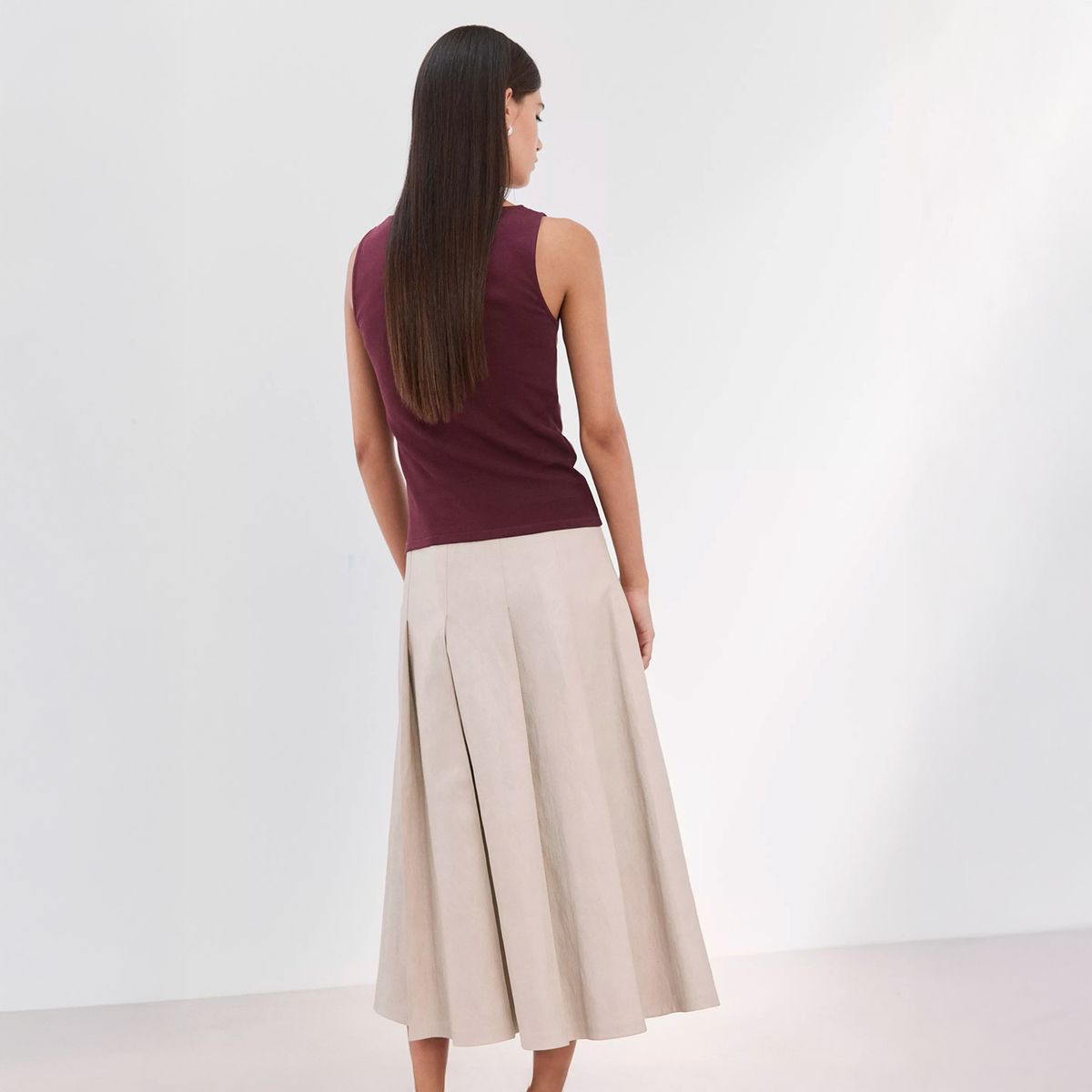 MANGO - Top Entallado Algodón Mujer Mango