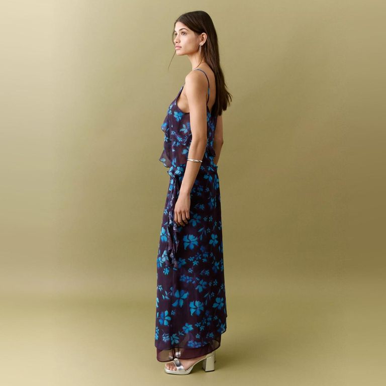 Falda Midi Estampada Mujer Mango