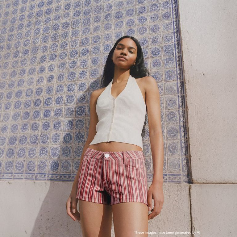 Mini Shorts Rayas Mujer Mango