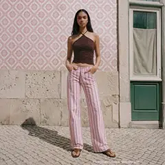 MANGO TEEN - Jeans Low Waist Estampado Rayas Mujer Mango