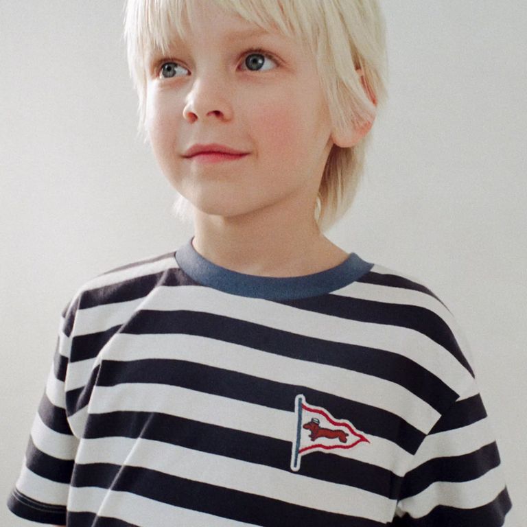 Polera Rayas Bordado Bebé Niño