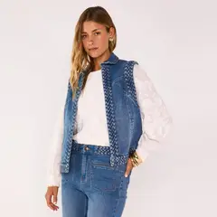 MAISON 123 - Chaqueta Sin Mangas Denim Mujer 123