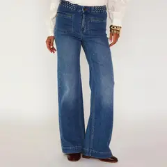 MAISON 123 - Jeans Wide Leg Algodón Mujer 123
