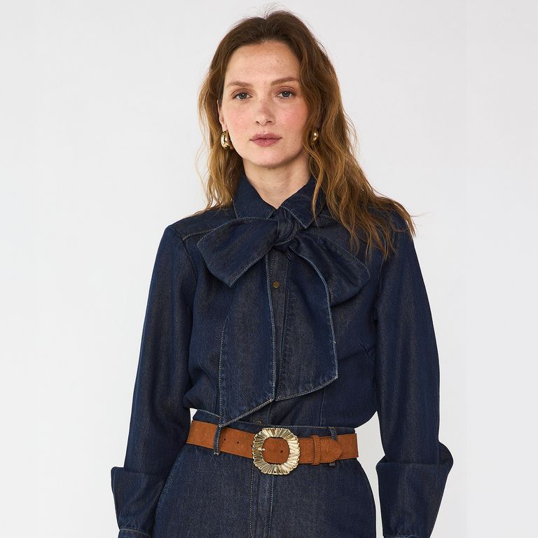 Blusa Lazo Denim Mujer