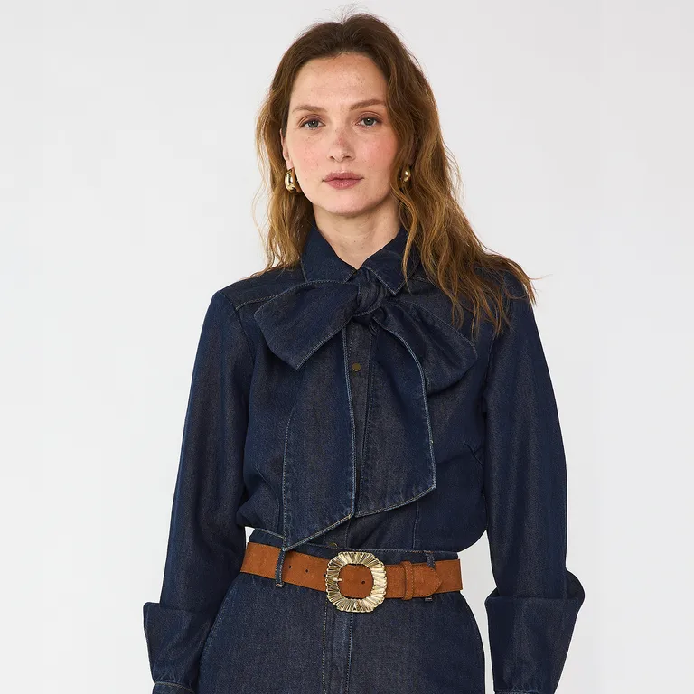 Blusa Lazo Denim Mujer