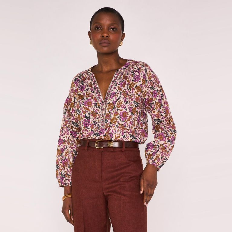 Blusa Estampada 100% Algodón Mujer