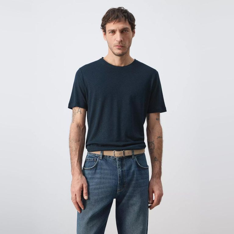 Polera Lino Slim Fit Hombre