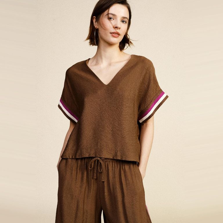 Blusa Manga Corta Mujer